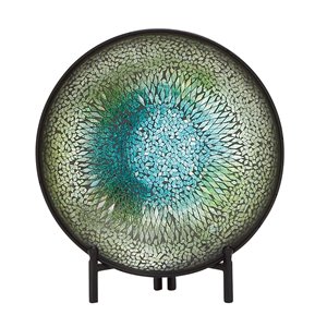 Grayson Lane Green Glass Decorative Plate Stand