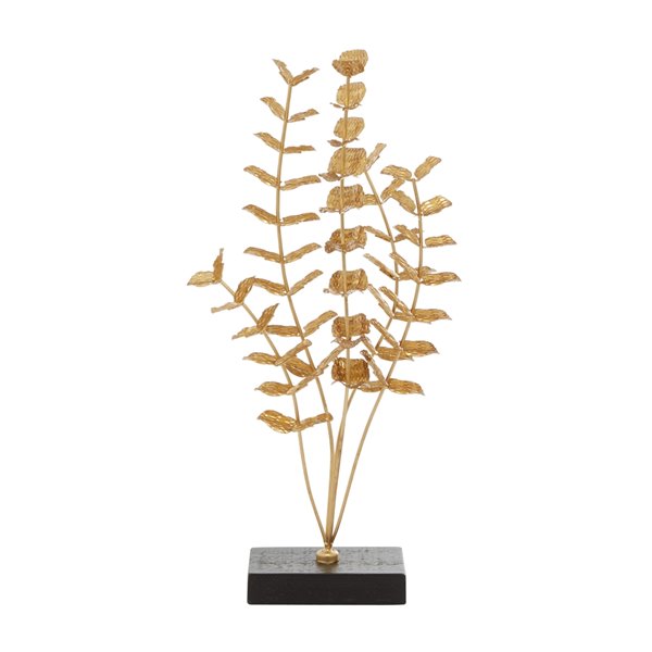 CosmoLiving by Cosmopolitan Gold Metal Foliage Sculpture