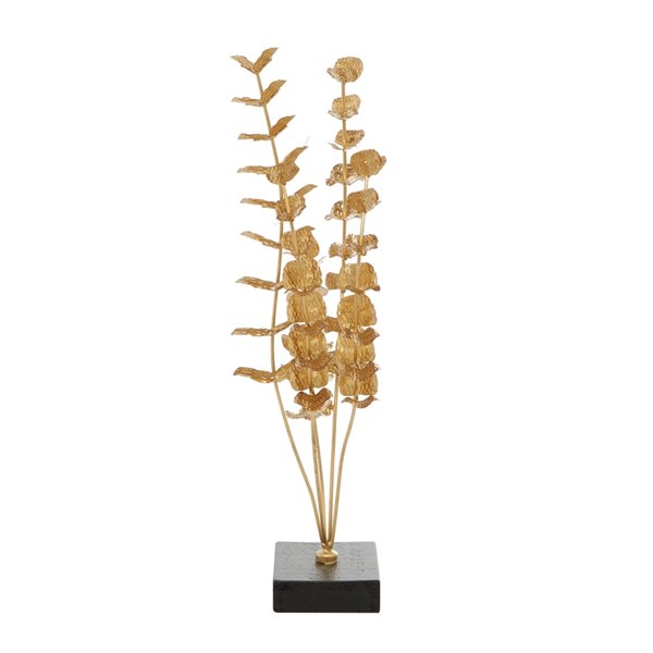 CosmoLiving by Cosmopolitan Gold Metal Foliage Sculpture