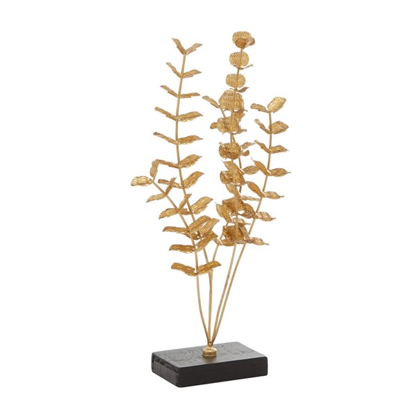 CosmoLiving by Cosmopolitan Gold Metal Foliage Sculpture