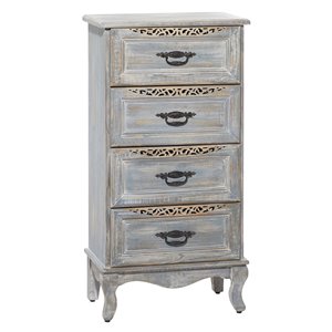 Uma Enterprises Gray Asian Hardwood 4-Drawer Accent Chest