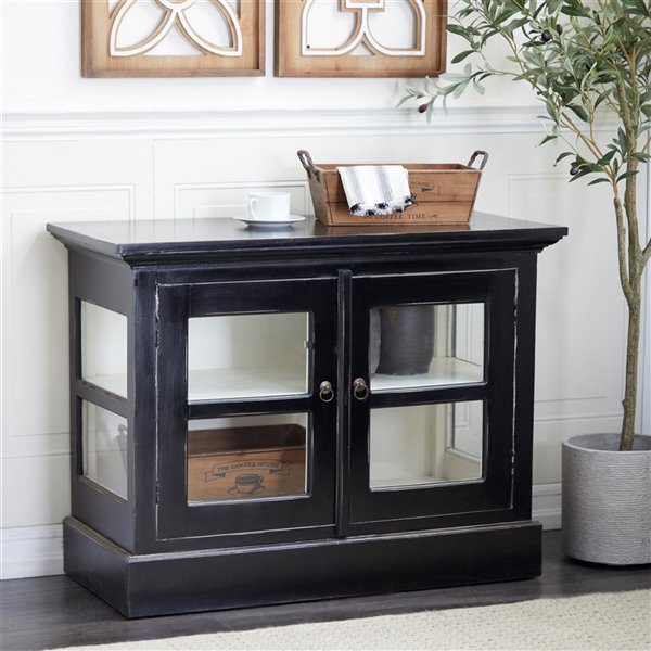 Uma Enterprises Black Asian Hardwood Accent Chest