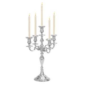 Grayson Lane 5-Candle Silver Aluminum Candelabra Candle Holder