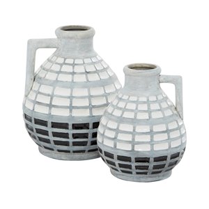 Grayson Lane Grey Ceramic Vases - Set of 2