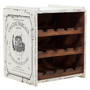 Grayson Lane 12.85-in x 16.35-in White Wood Wine rack