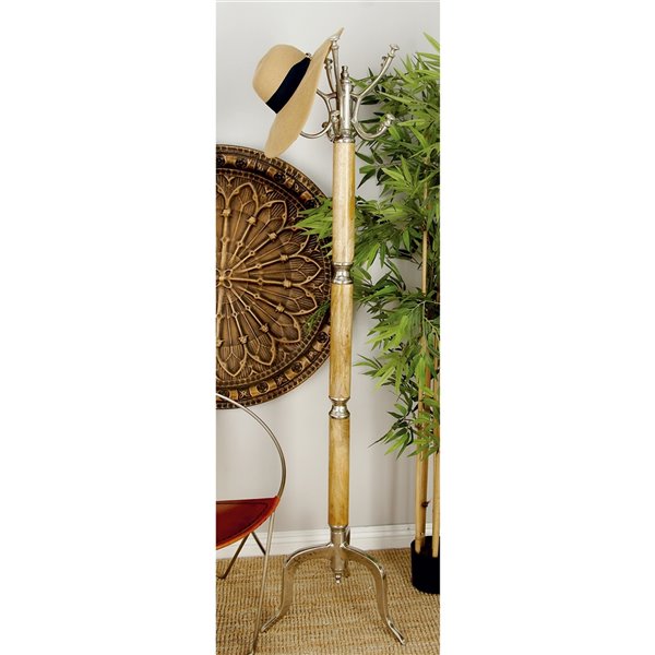 Grayson Lane Silver and Brown 5-hook Coat Stand