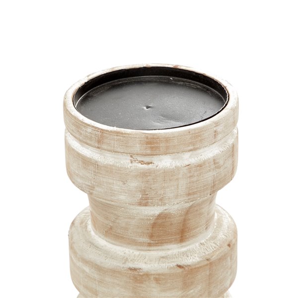 Grayson Lane Wooden Pillar Candle Holder - Set of 3