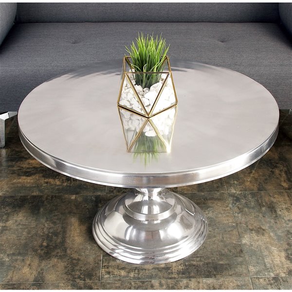 Grayson Lane Silver Metal Coffee Table
