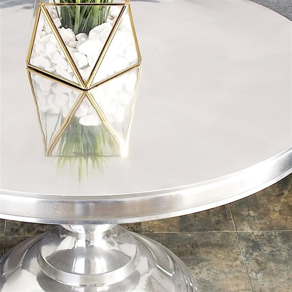 Grayson Lane Silver Metal Coffee Table