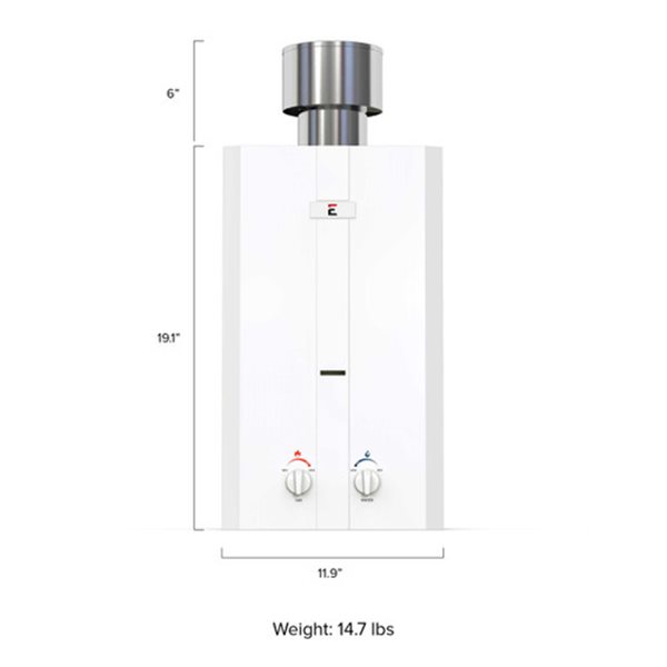 Chauffe-eau électrique sans réservoir d'extérieur au propane L10-PS par Eccotemp, 3 gal/min, 75 000 BTU