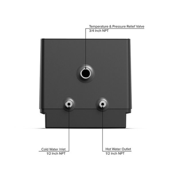 Chauffe-eau compact électrique de 2,5 gallons à commandes vocales ESH-2.5 d'Eccotemp