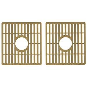 Grille protectrice en silicone or mat de VIGO pour évier de cuisine, 14,75 po x 13,75 po, paquet de 2