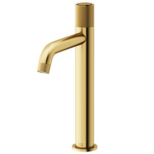 VIGO Apollo Matte Brushed Gold 1-Handle Vessel Bathroom Sink Faucet
