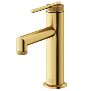 VIGO Sterling Matte Brushed Gold 1-Handle Single Hole Bathroom Sink Faucet