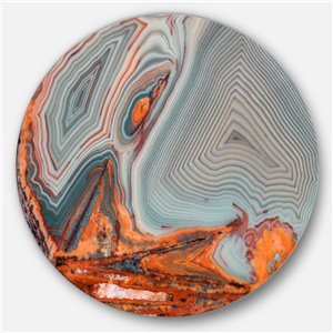 DesignArt 11-in x 11-in Beautiful Lake Superior Agate Disc Abstract Metal Circle Wall Art