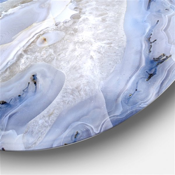 Designart 36-in x 36-in Agate Stone Background Disc Abstract Metal Circle Wall Art Print