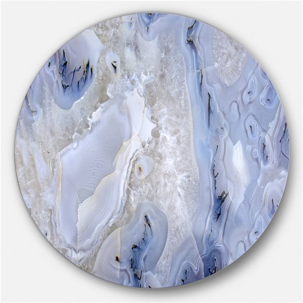 Designart 36-in x 36-in Agate Stone Background Disc Abstract Metal Circle Wall Art Print