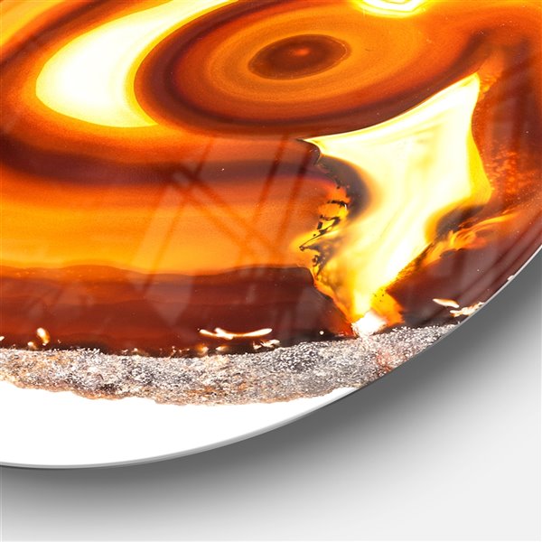Designart 36-in x 36-in Vibrant Agate Geode Slice Large Abstract Metal Artwork