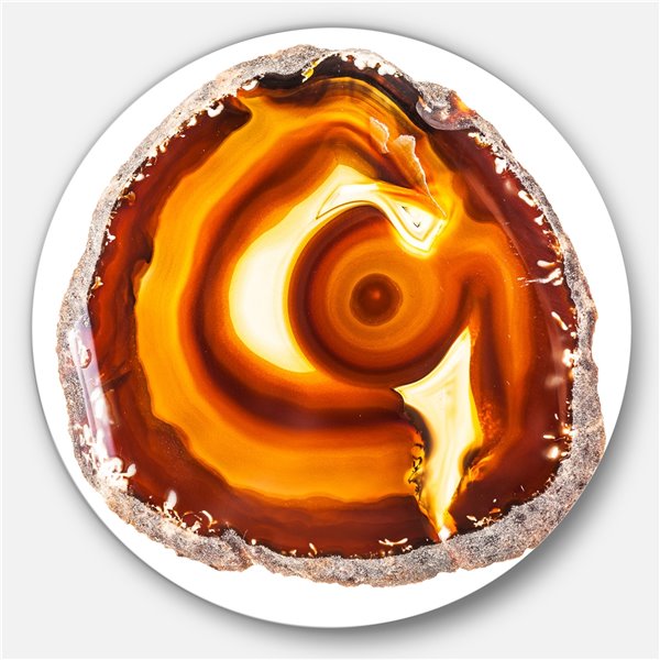 Designart 36-in x 36-in Vibrant Agate Geode Slice Large Abstract Metal Artwork