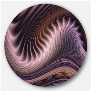 Designart 36-in x 36-in Purple Waves Fractal Wall Art Abstract Metal Circle Wall Art Print