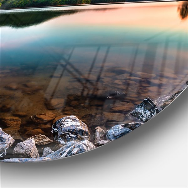 Designart 11-in x 11-in Lake Allatoona at Red Top Mountain Seashore Metal Circle Wall Art