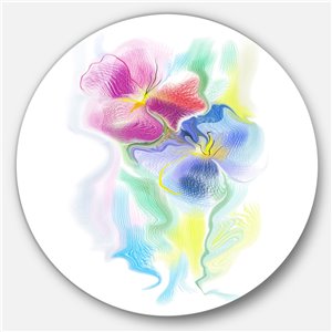 Designart 36-in x 36-in Colourful Floral Watercolour Sketch Extra Large Floral Wall Art