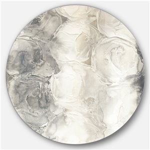 Designart 36-in x 36-in Grey Circles I Geometric Metal Circle Wall Art