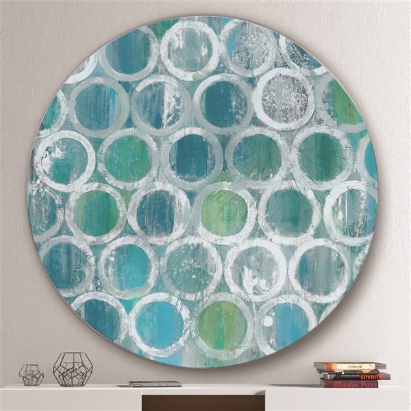 blue circle wall art