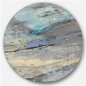 Designart 11-in x 11-in Rock Teal Panel I Geometric Metal Circle Wall Art