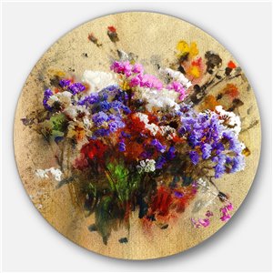 Designart 23-in x 23-in Floral Still with Bunch of Flowers Floral Metal Circle Wall Art