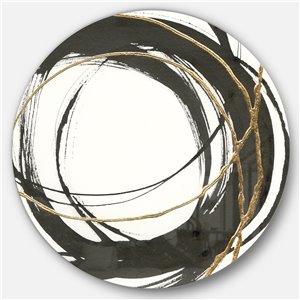 Designart 23-in x 23-in Gold Glamour Circle III Geometric Metal Circle Wall Art