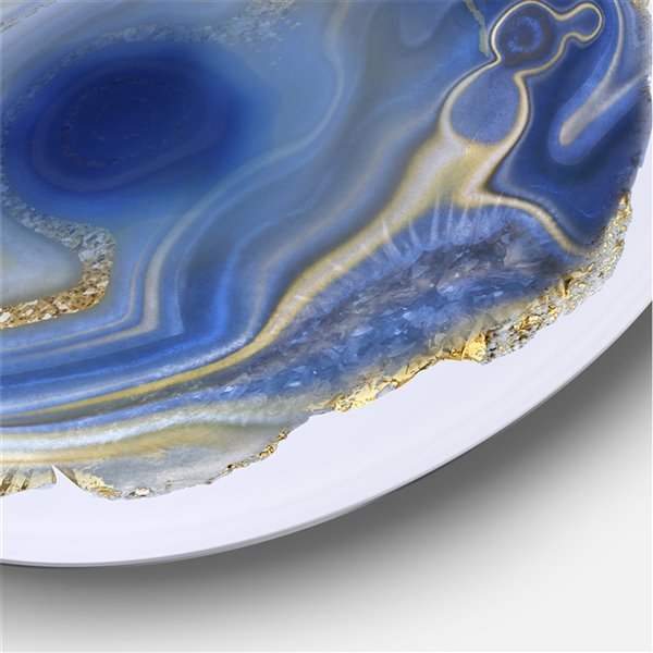 Designart 36-in x 36-in Ocean Blue Golden Jasper Agate I Glam Metal Wall Decor