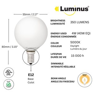 Luminus 40-Watt G16.5 EQ Daylight Dimmable LED Light Bulb (6-Pack)