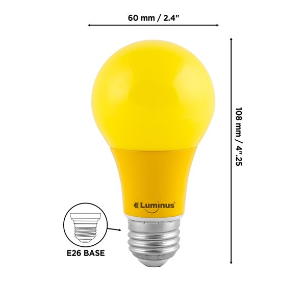 Luminus 60-Watt EQ A19 Yellow LED Light Bulb (6-Pack)