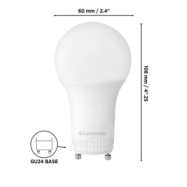 Ampoules à DEL à intensité réglable Luminus de 60 W, A19, EQ, blanc chaud (paquet de 6)