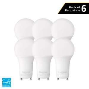 Ampoules à DEL à intensité réglable Luminus de 60 W, A19, EQ, blanc chaud (paquet de 6)