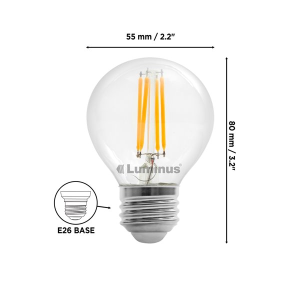 Ampoules à DEL à intensité réglable Luminus de 40 watts, G16,5, EQ, blanc chaud, paquet de 6