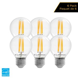 Ampoules à DEL à intensité réglable Luminus de 40 watts, G16,5, EQ, blanc chaud, paquet de 6