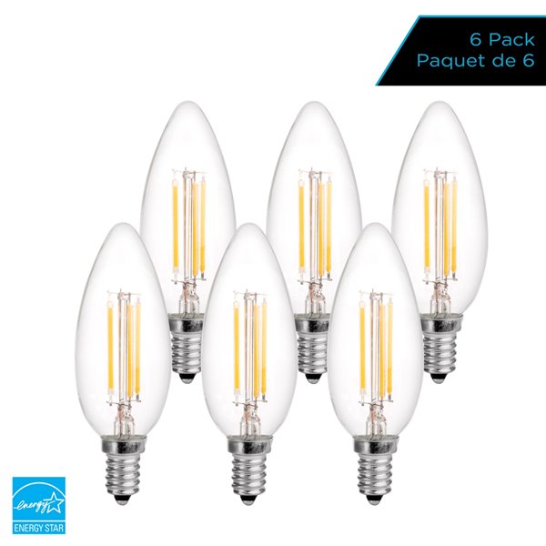 Ampoules à DEL à intensité réglable Luminus de 40 W, B11, EQ, lumière de jour (paquet de 6)