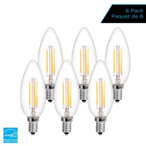 Ampoules à DEL à intensité réglable Luminus de 40 W, B11, EQ, lumière de jour (paquet de 6)