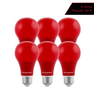 Luminus 40-Watt EQ A19 Red LED Light Bulb (6-Pack)