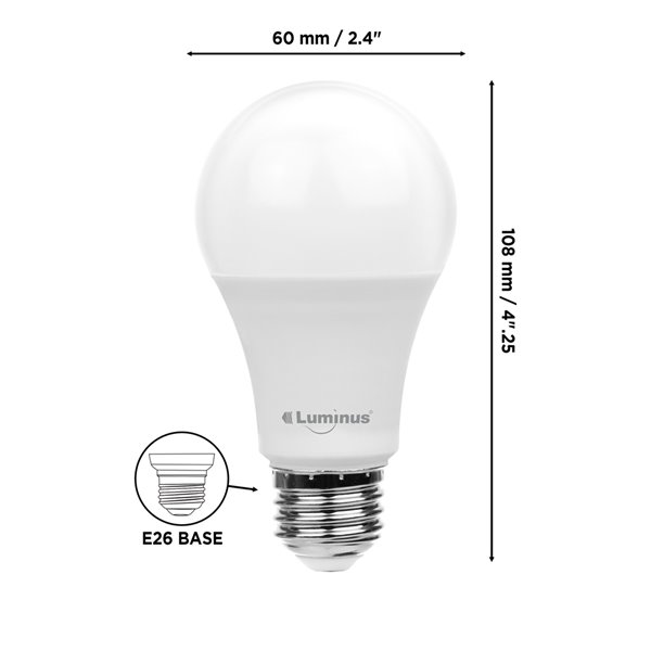 Ampoules à DEL à intensité réglable Luminus de 75 W, A19, EQ, lumière de jour, paquet de 6