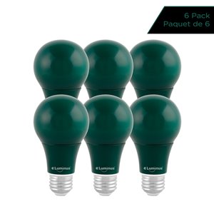 Luminus 40-Watt EQ A19 Green LED Light Bulb (6-Pack)