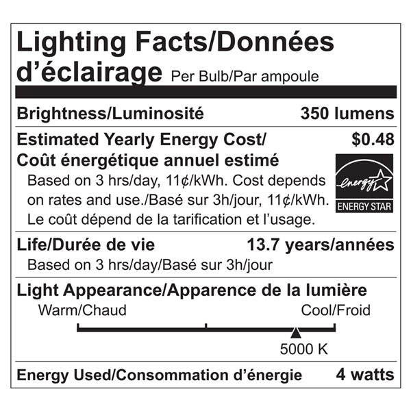 Ampoules à DEL de 40 W à intensité réglable Luminus, G16,5, EQ, lumière de jour (paquet de 6)