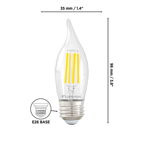 Luminus 40-Watt B11 EQ Warm White Dimmable LED Light Bulb (6-Pack)