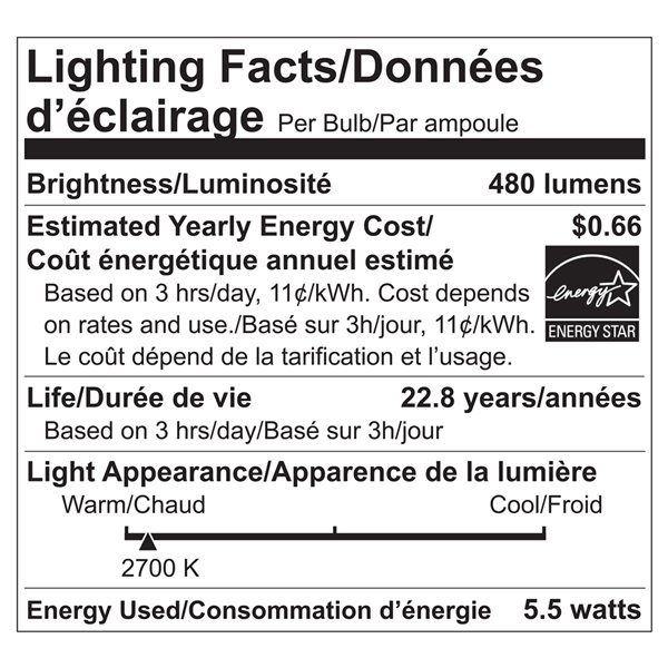 Ampoules à DEL de 40 W à intensité réglable Luminus, A19, EQ, lumière de jour (paquet de 6)