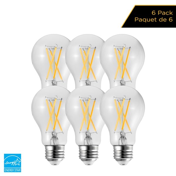 Luminus 60 W EQ A19 Warm White Dimmable LED Light Bulb (6-Pack