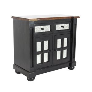 Grayson Lane 33-in x 40-in Traditional Cabinet - Grey Pea wood