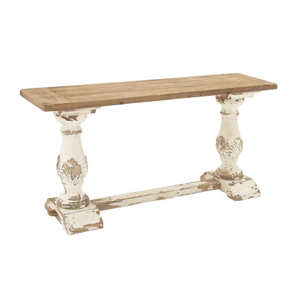 Grayson Lane Grayson Lane 29-in x 59-in Vintage Console Table - White Wood