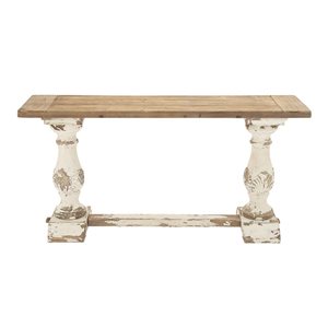 Grayson Lane Grayson Lane 29-in x 59-in Vintage Console Table - White Wood